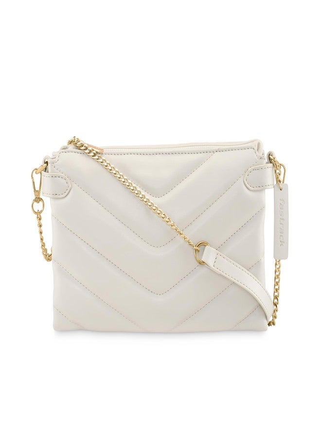 Fastrack Evening Party Sling Bag for Women, Girls and Ladies | Ladies Purse Handbag | Slings for Casual Carry Pearl White - Image 1